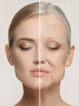 An older woman's wrinkled skin becomes smooth, showcasing the benefits of wrinkle-free skin products