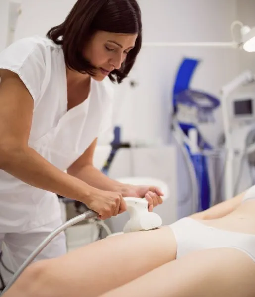 A woman is undergoing a complete body laser hair removal procedure to get flawless, radiant skin