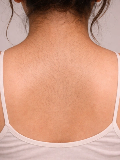 Visible body hair before laser treatment