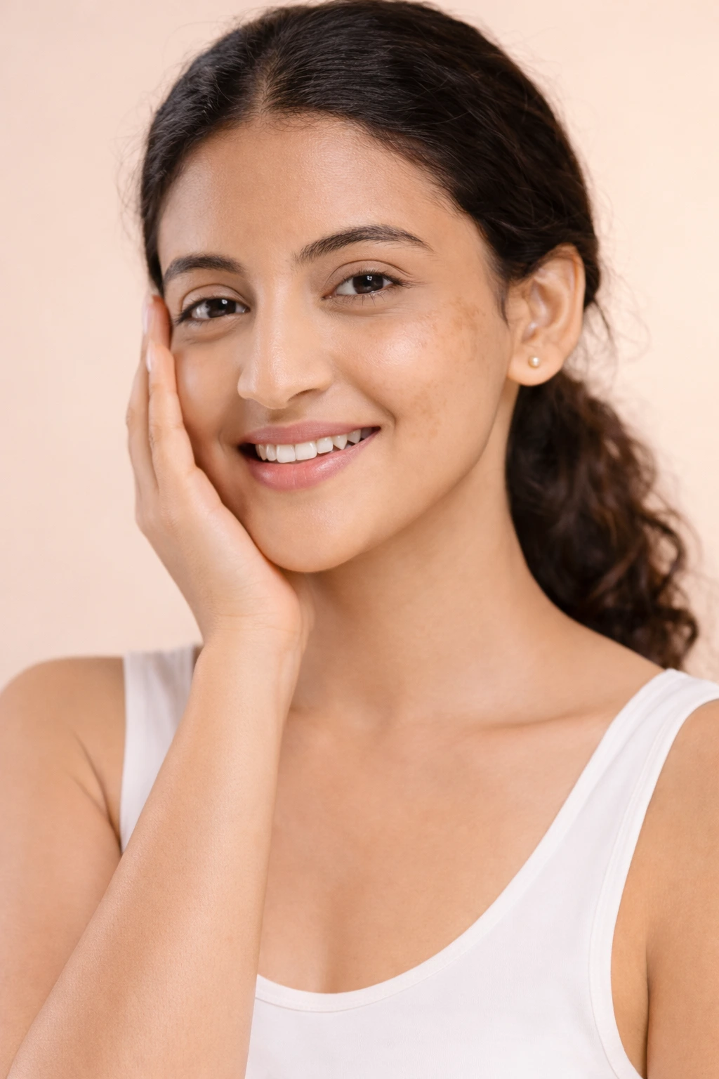 Reduced pigmentation on face after treatment