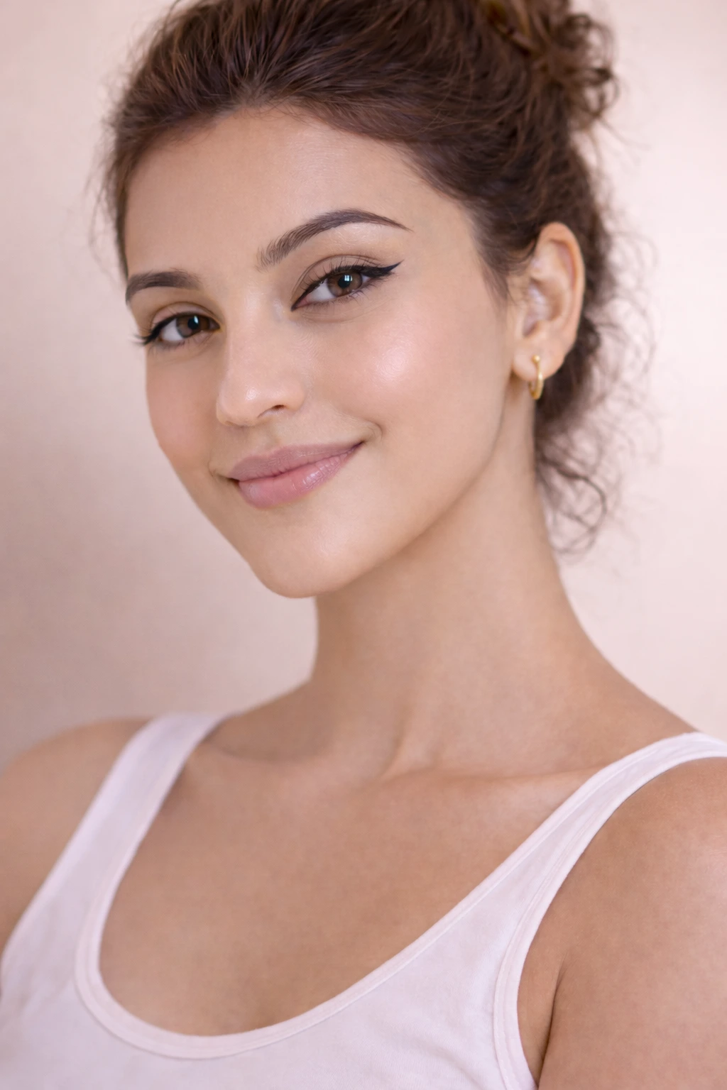 Woman with better skin clarity after acne scar treatment