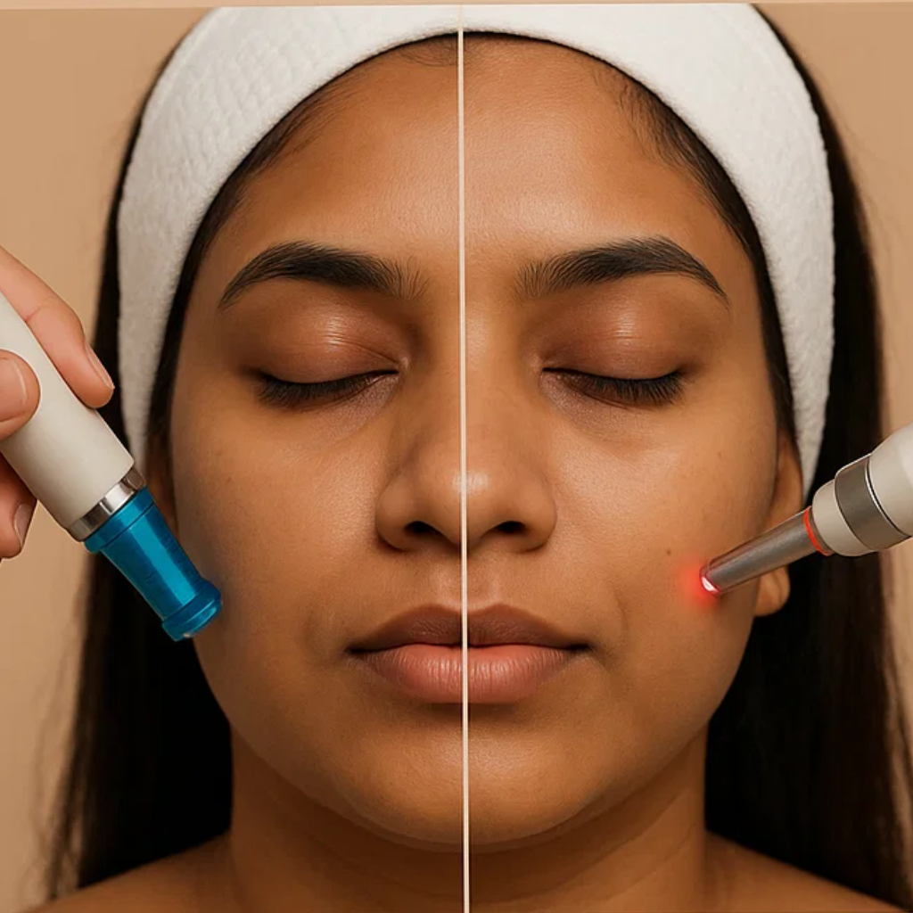 difference between hydrafacial and laser treatment