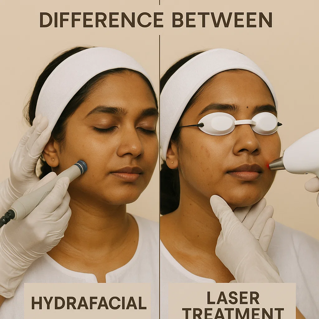 difference between hydrafacial and laser treatment